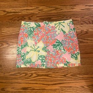 Lilly Pulitzer Mini Skirt Butterfly Hydrangea Floral Ruffle